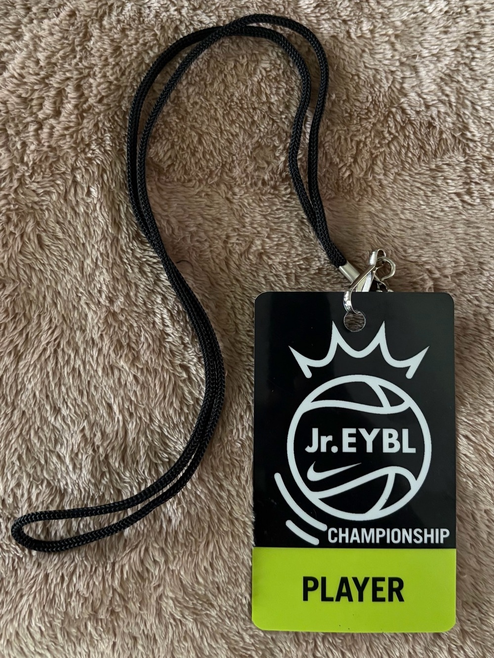 Nike Jr. EYBL Championship Player Lanyard - Black & Neon Green